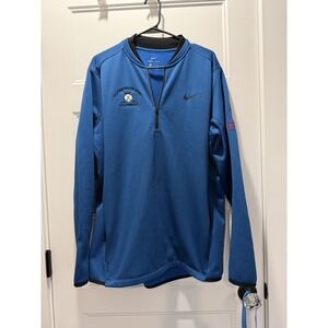 Nike Dri-FIT Men's XL Blue 1/4 Zip Mock Neck Long Sleeve Pullover